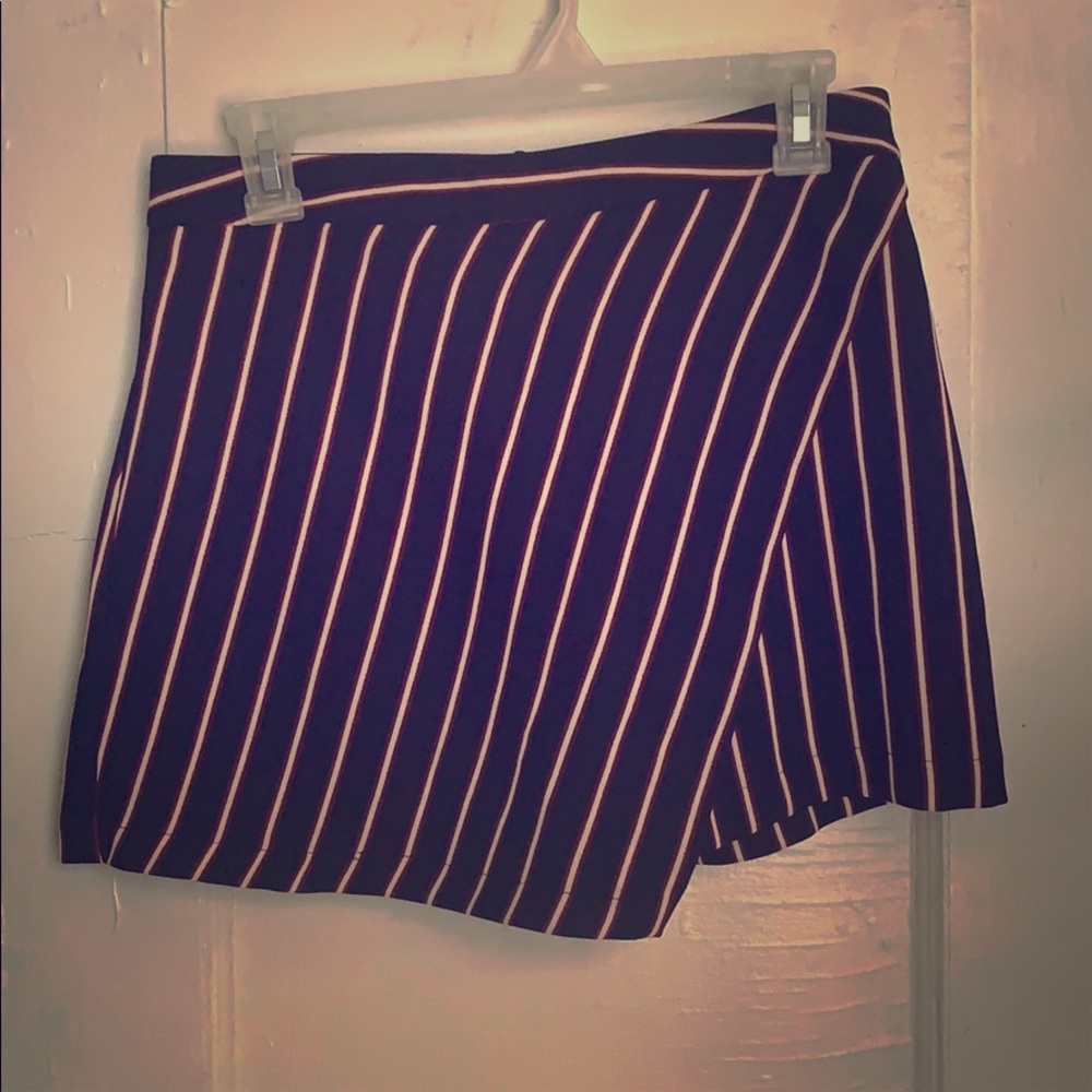 Striped Asymmetrical Skort